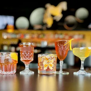 a variety of cocktails