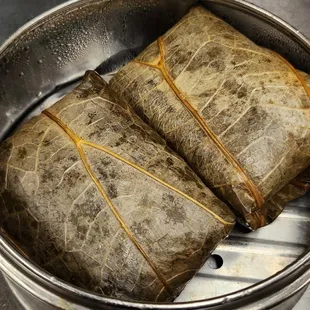 Sticky Rice in Lotus Wrap