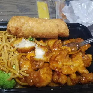 Orange chicken sub lomein