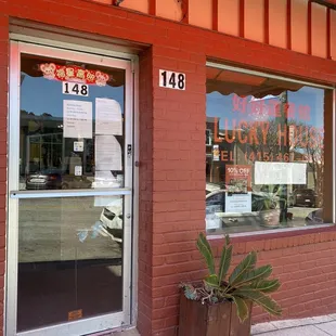 the front of the restaurant