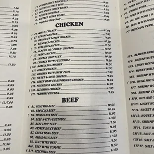 menu