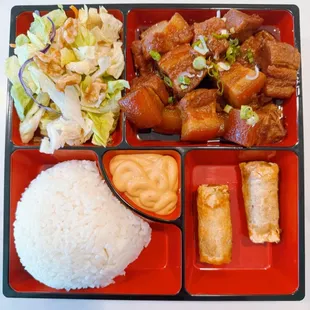 Red Braised Pork Belly Bento