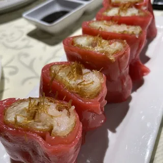 59. Crispy Red Rice Roll with Shrimp