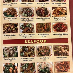 Their menu with updated prices on April 2022.