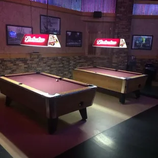 Two pool tables