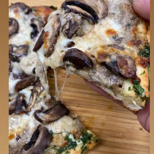 Gourmet mushroom pizza