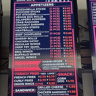 Menu as of 6/29/23