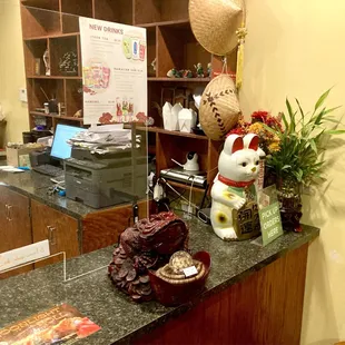 the front desk of a chinese restaurant