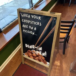 After years, dine-in seating has re-opened!