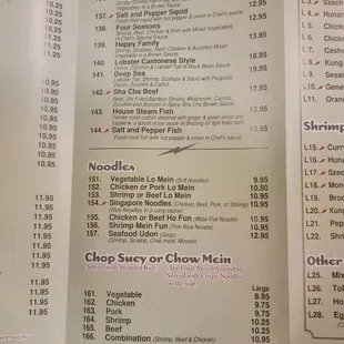 Menu as of 12/6/2021