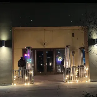 Storefront with some outdoor heaters