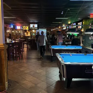 Pool tables from the back
