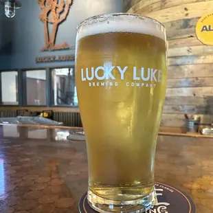 Pint of Brewer's Brau lite lager