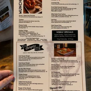 the menu for lucky luke