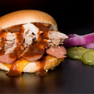 a pulled pork sandwich