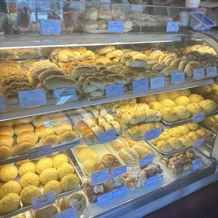 a display of baked goods
