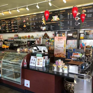the counter and menus