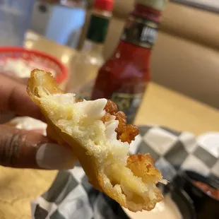 Overly breaded fried fish