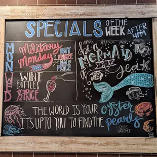 This is their weekly specials board inside the restaurant.  Photo taken October 6, 2022.