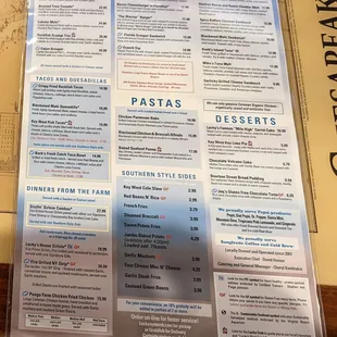 This is the back page of their menu.  Photo taken October 6, 2022.