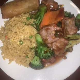 Lunch special. Beef and broccoli.