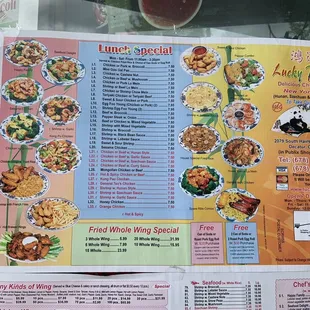 a menu for a chinese restaurant