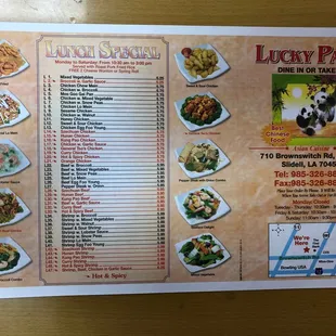 New menu close every Monday