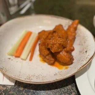 Buffalo chicken tenders. Sooo juicy . A bit on the spicy side for those sensitive to spice