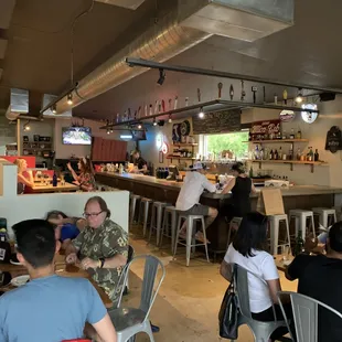 people eating and drinking