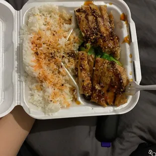 Chicken teriyaki with white rice