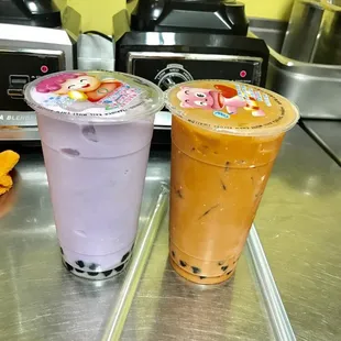 Taro And Thai Tea Bubble Tea