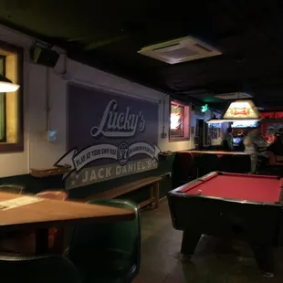 Inside the bar pool area