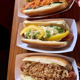 Top to bottom, Banhmi, Greek, and Curry