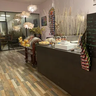 Front entrance with bakery goods and small candy