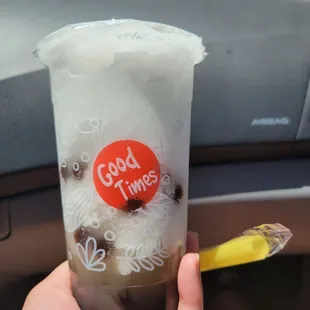 Lychee slush with boba