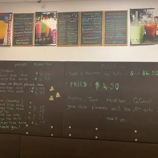 Menu as well as food items