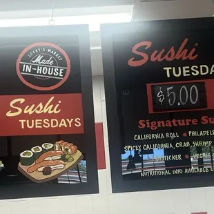 Bargain sushi on Tuesdays