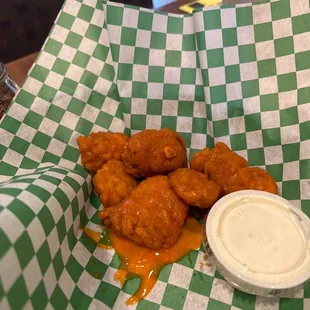 Medium.  They let us split the wings with two flavors.