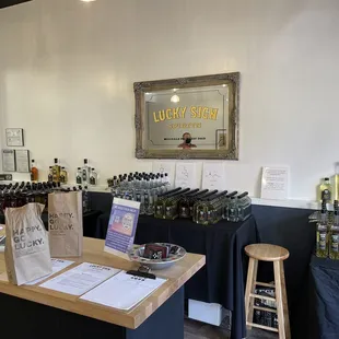 a display of bottles of liquor