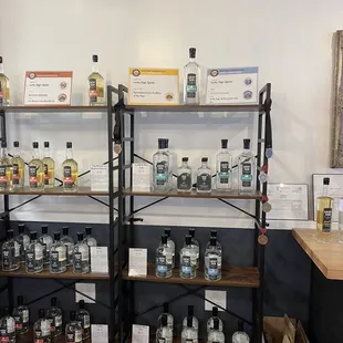 shelves of bottles of alcohol
