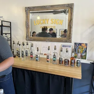 a man standing at a bar