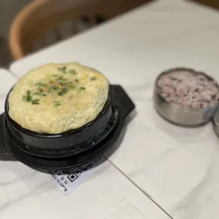 Steam egg with rice