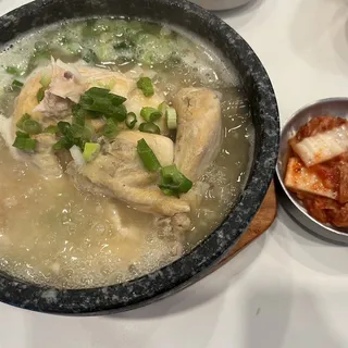 Ginseng Chicken Soup in Stone Pot
