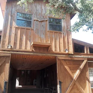 The horse barn that houses the bridal suite