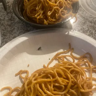 a plate of noodles