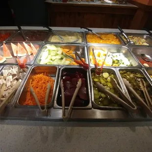 The salad bar had fresh fruit. Pretty good selection.