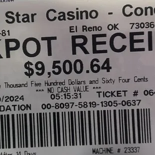 Casino ticket