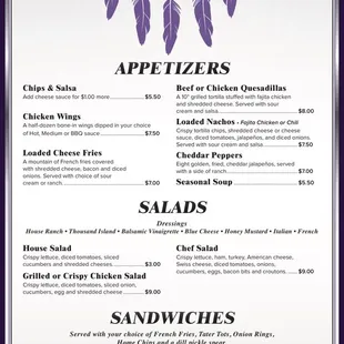 Warrior Cafe Menu at Lucky Star Casino in Hammon