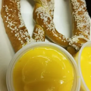 State fair are chewy buttery and salty pretzel with cheesy dipping sauce!