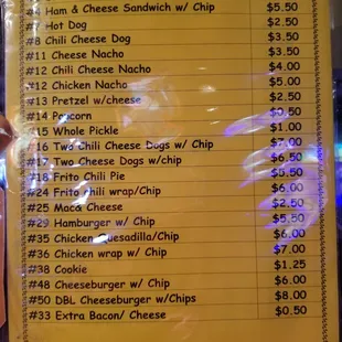 Deli menu
